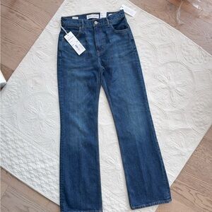 NWT 127727 ARITZIA DENIM FORUM THE CHLOE HI BOOT BE ABOUT DARK BLUE 26